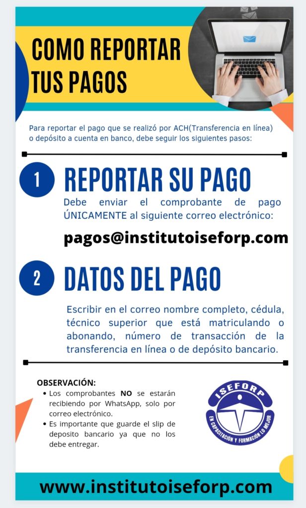 Formas de Pago Instituto Superior de Educación y Formación Profesional